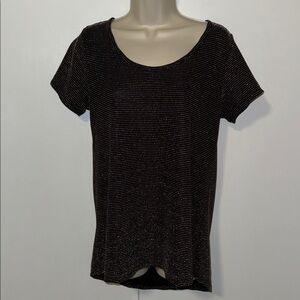 Lularoe Elegant Collection Classic T- Shirt Black Copper Stripe Women’s S